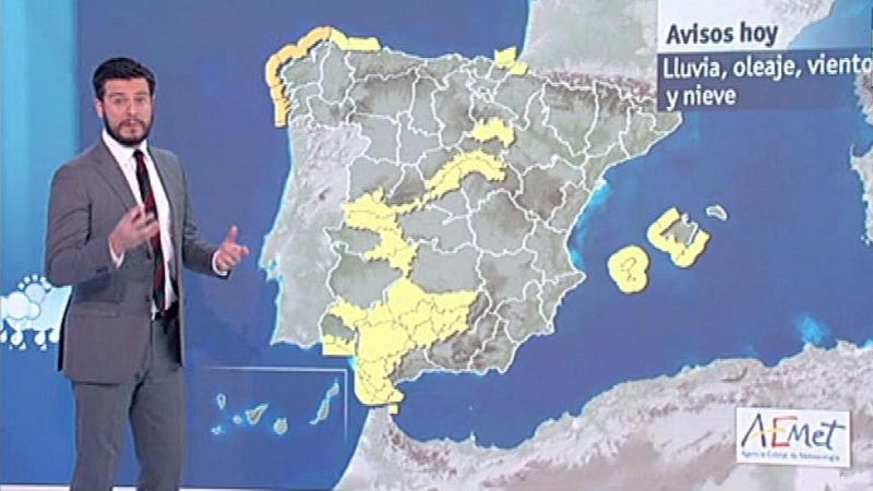 Veinte provincias en alerta por lluvias, nevadas, vientos y fenómenos costeros