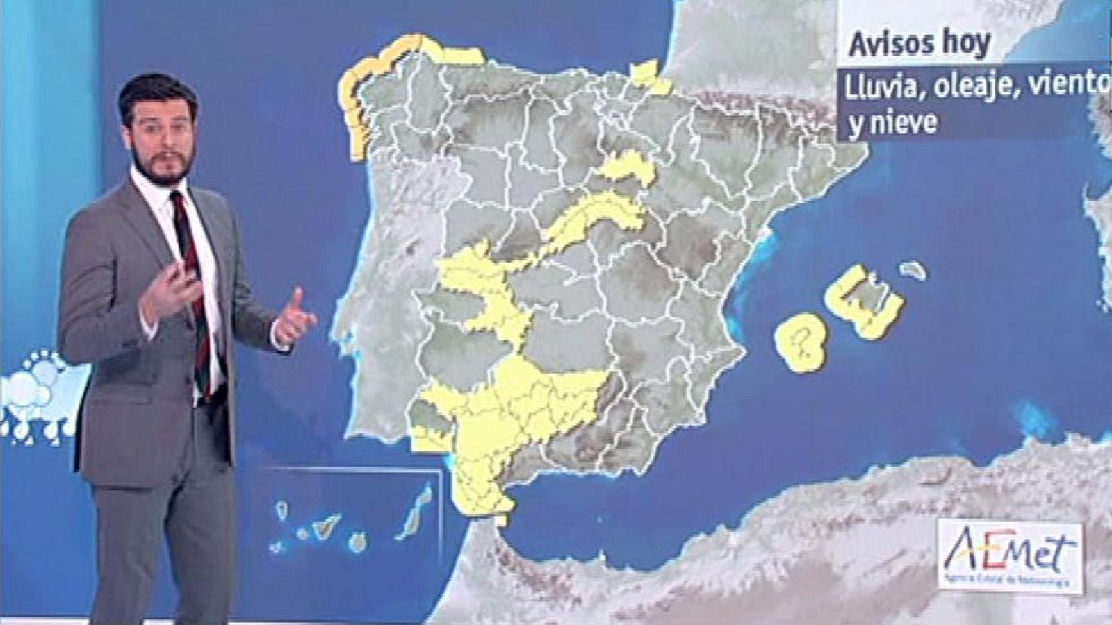 Alerta amarilla por oleaje en Galicia y Baleares, y por lluvia en Andalucía