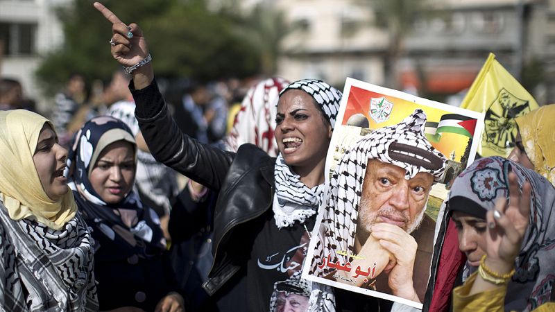 Los palestinos recuerdan a Yaser Arafat en un momento de máxima tensión con Israel