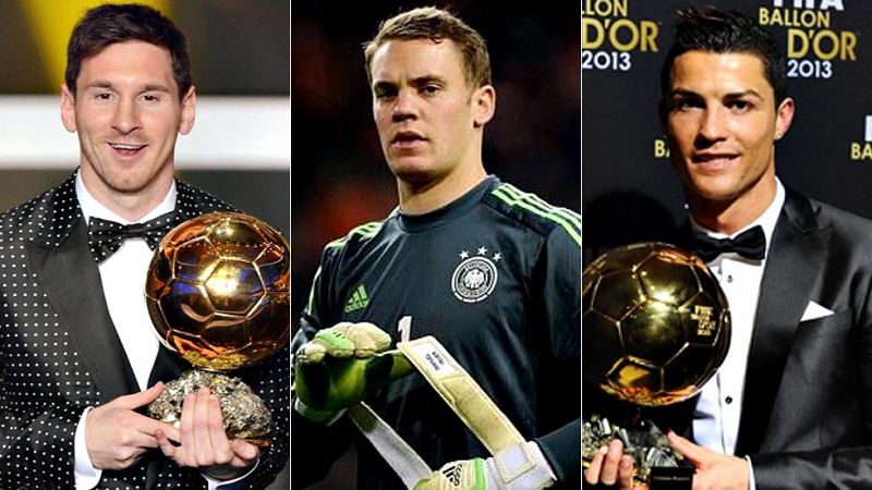 El Balon de Oro 2014 se lo disputarán Messi, Cristiano y Neuer