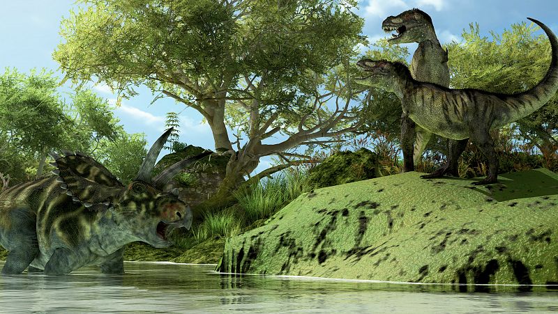 Los paleontólogos clasifican los dinosaurios por la disposición de los huesos del pubis