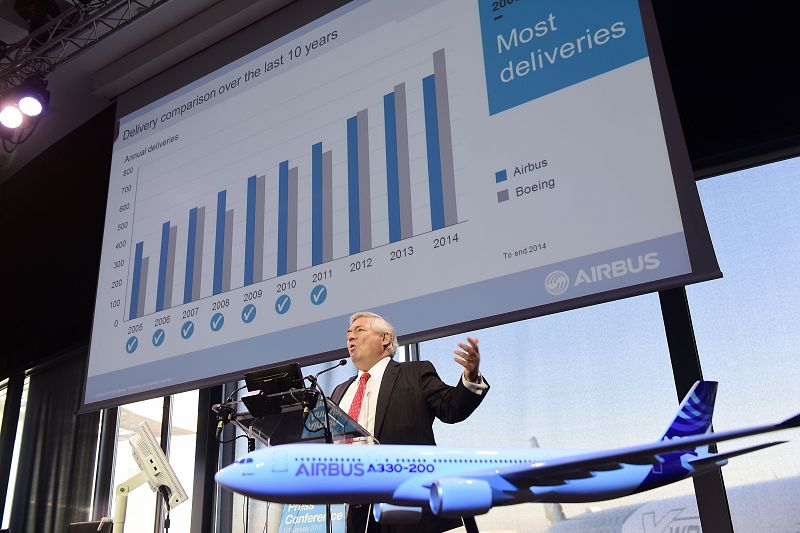 Airbus, líder mundial por pedidos en 2014, pero por detrás de Boeing en entregas