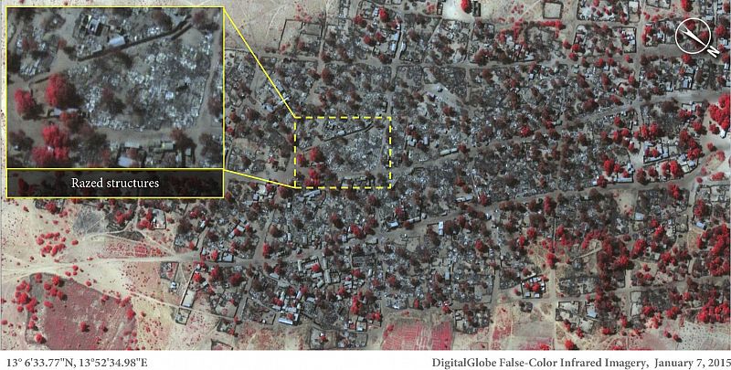 Imágenes aéreas muestran la devastación causada por Boko Haram en el oeste de Nigeria