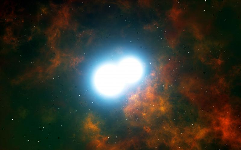 Observan la fusión de dos estrellas que acabarán en una explosión de supernova