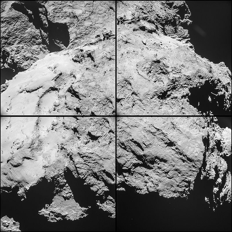 Rosetta capta al detalle las formas del cometa 67P en su máximo acercamiento