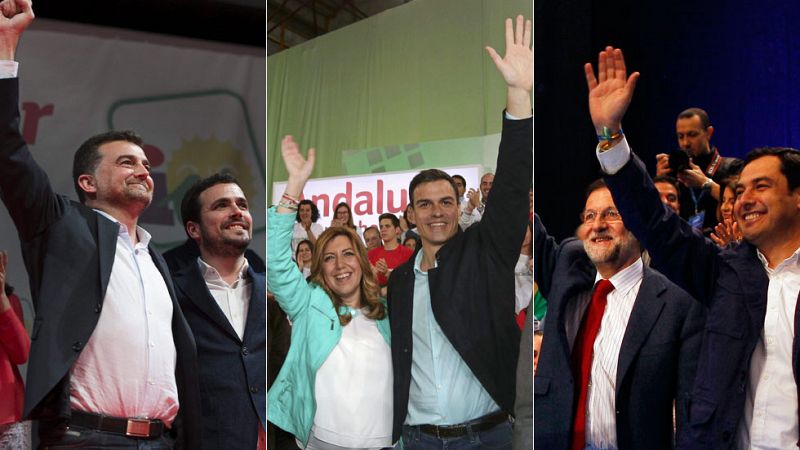Casi todos los partidos eligen Sevilla para el cierre de campaña, al que asisten los líderes nacionales