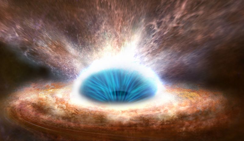 El viento de los agujeros negros puede parar la formacion de estrellas en las galaxias