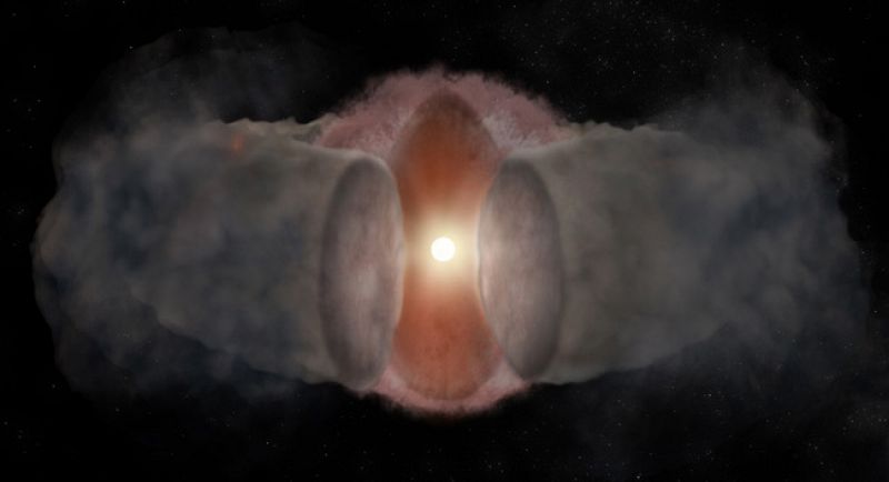 Astrónomos observan desplegarse una joven estrella masiva con forma de rosquilla