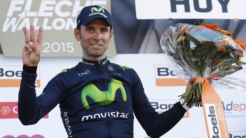 Alejandro Valverde logra con autoridad su tercera Flecha Valona