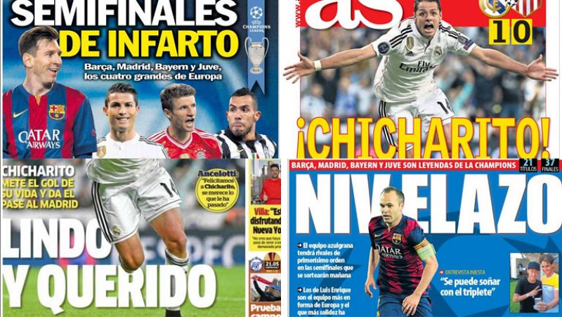 Chicharito salta a las portadas de la prensa deportiva