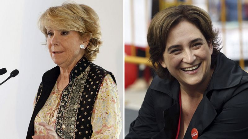 Ada Colau ganarAda Colau ganaría las municipales en Barcelona y Aguirre, en Madrid, ambas sin mayoría absoluta