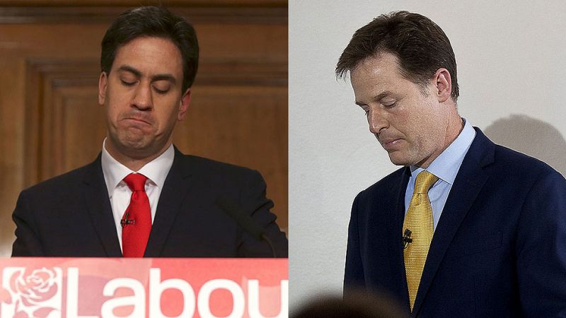 Miliband y Clegg dimiten tras la derrota de laboristas y liberaldemócratas