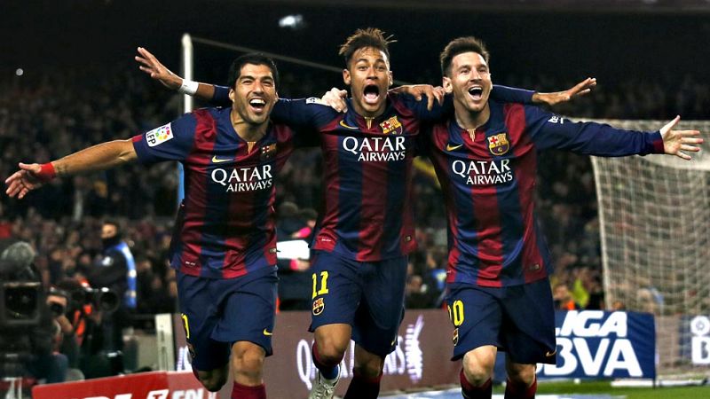 El Barça, a dos pasos del triplete gracias a los goles de Messi, Neymar y Suárez