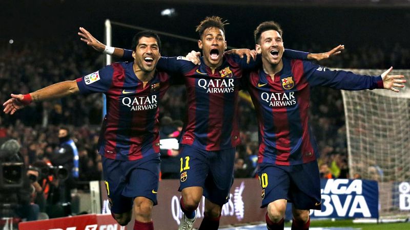 El Barça, a dos pasos del triplete gracias a los goles de Messi, Neymar y Suárez