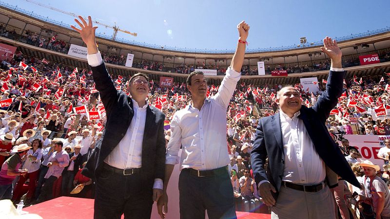 Sánchez dice que los madrileños y los valencianos "se liberarán de la correa de la Gürtel" el 24M