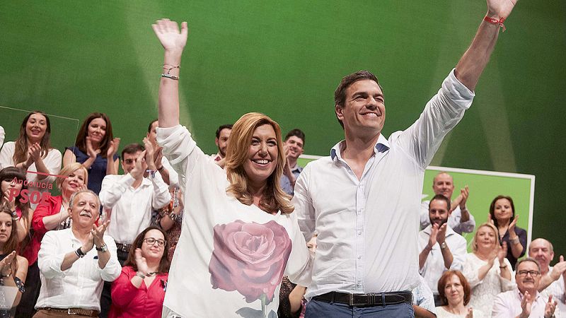 Sánchez y Díaz llaman a abrir un "tiempo nuevo en España" en su frío encuentro en Andalucía