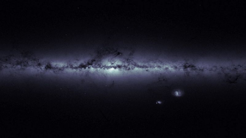 Gaia capta la densidad de estrellas de la Vía Láctea y las Nubes de Magallanes