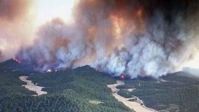 El Gobierno de Aragón desaloja cuatro municipios y dos residencias por un incendio en las Cinco Villas