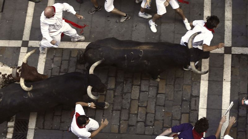 Un toro adelantado siembra el peligro en el tercer encierro de San Fermn 2015