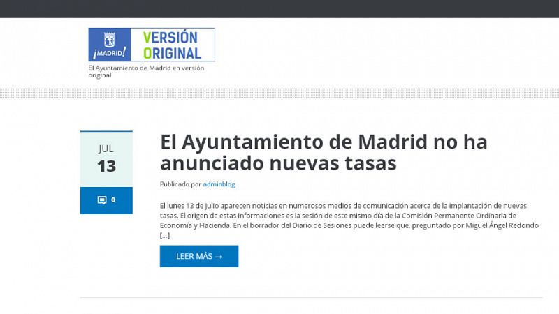 El Ayuntamiento de Madrid lanza una web para desmentir o matizar noticias "inexactas"