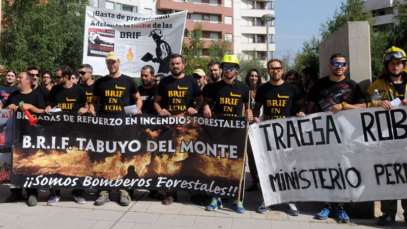 Huelga indefinida de los trabajadores de las brigadas forestales de la empresa pública Tragsa