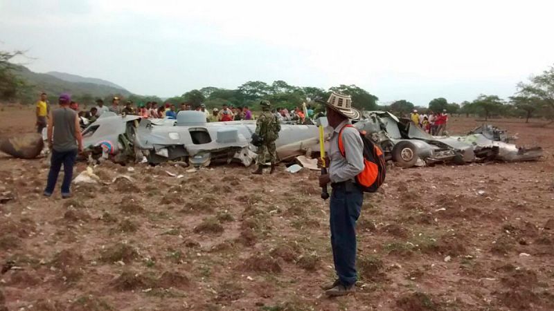 Once muertos en el accidente de un avión de la Fuerza Aérea Colombiana