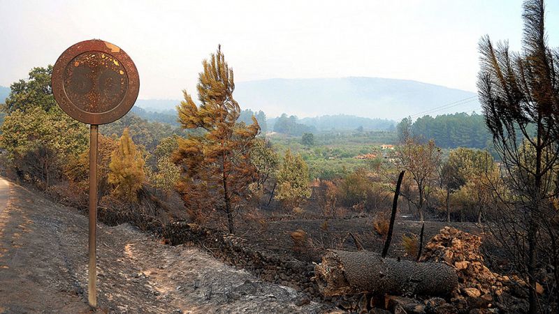 Las llamas avanzan en Sierra de Gata, pero 1.500 vecinos han podido regresar a sus casas