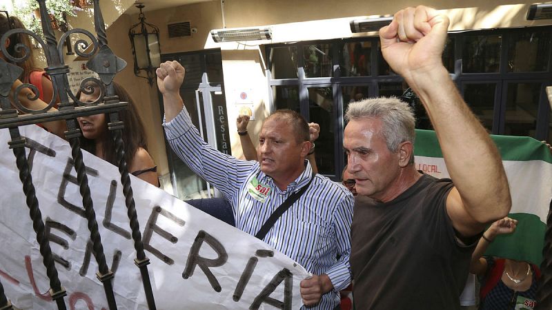 Detenido unas horas el portavoz del SAT, Diego Cañamero, por la ocupación de la finca Las Turquillas