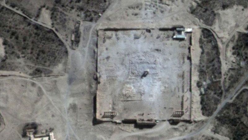 Imágenes por satélite confirman que el Estado Islámico ha destruido el templo de Bel en Palmira