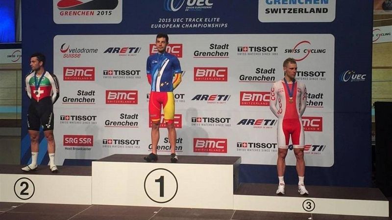 Sebastián Mora, oro europeo en scratch de ciclismo en pista