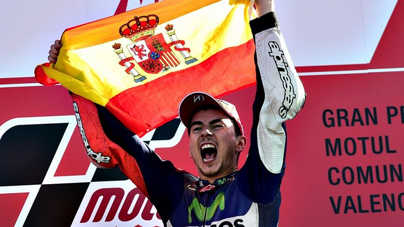 Jorge Lorenzo gana la carrera y el Mundial de MotoGP en Valencia