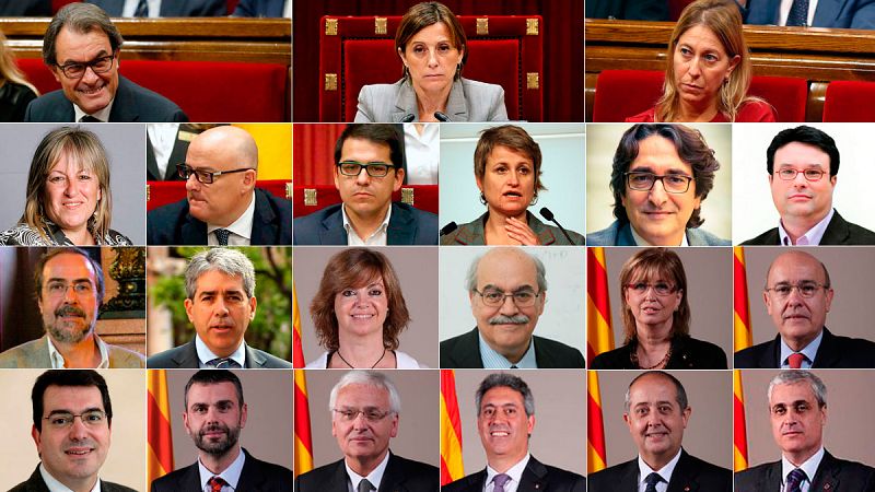Los 21 altos cargos catalanes que pueden quedar suspendidos si desobedecen al Constitucional