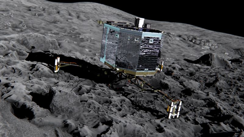 El módulo Philae cumple su primer aniversario sobre la superficie del cometa 67P