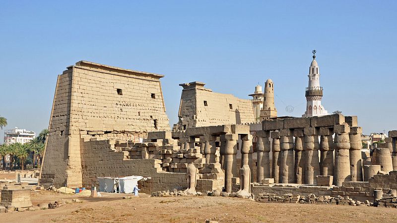 'Espacio en blanco', en el templo de Luxor en Egipto