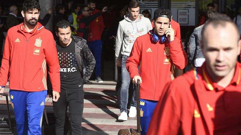 La selección española aterriza en Madrid