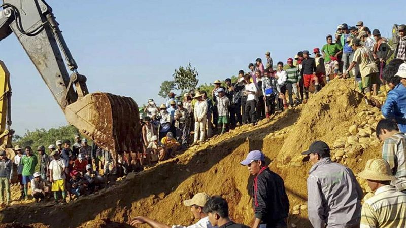 Al menos 91 muertos en Birmania por un deslizamiento de tierras en una mina de jade