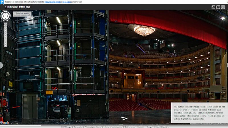 El Teatro Real, entre bambalinas a vista de Google