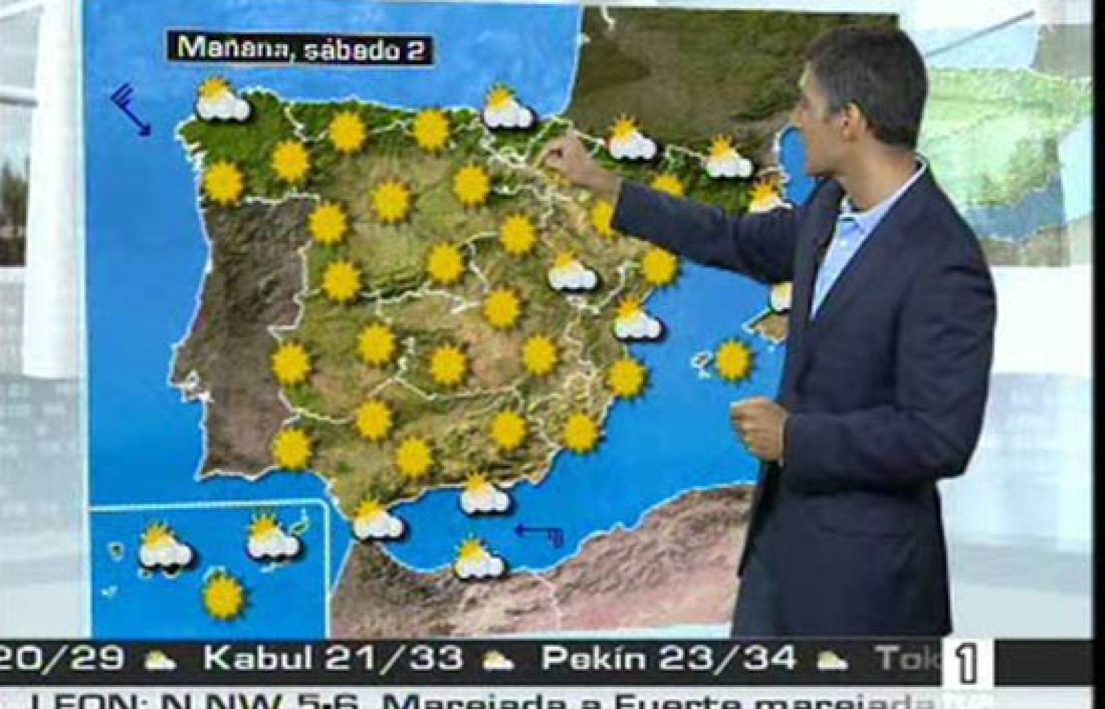 La previsión meteorológica del 1 de agosto de 2008.