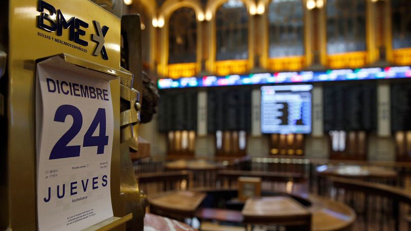 El IBEX 35 cierra la sesión semifestiva de Nochebuena con una subida del 0,43%