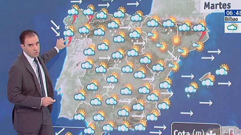 Un total de 17 provincias estarán hoy en alerta por viento, lluvia, nieve u oleaje