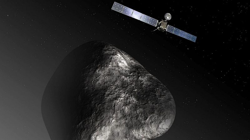 La sonda europea Rosetta detecta amplias regiones de agua helada en el cometa 67P
