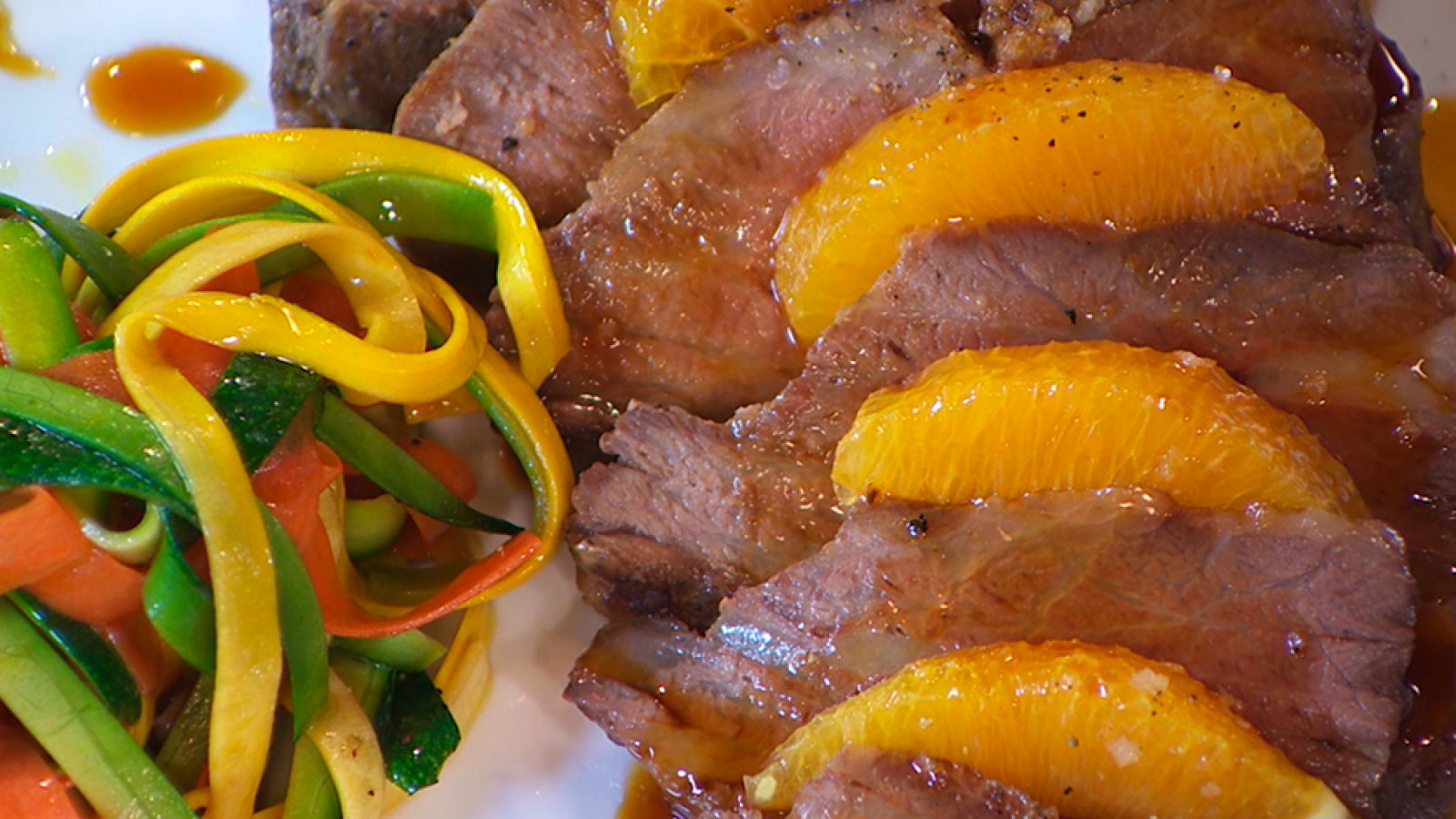 Presa paleta con salsa de naranja | Ver