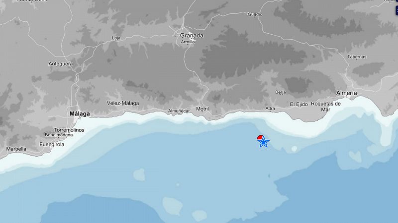 Un terremoto de magnitud 4,5 en el mar de Alborán se siente en Granada, Almería y Jaén