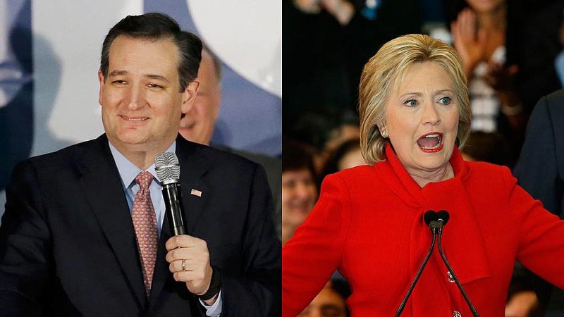 Ted Cruz da la sorpresa en Iowa mientras Clinton supera por décimas a Sanders