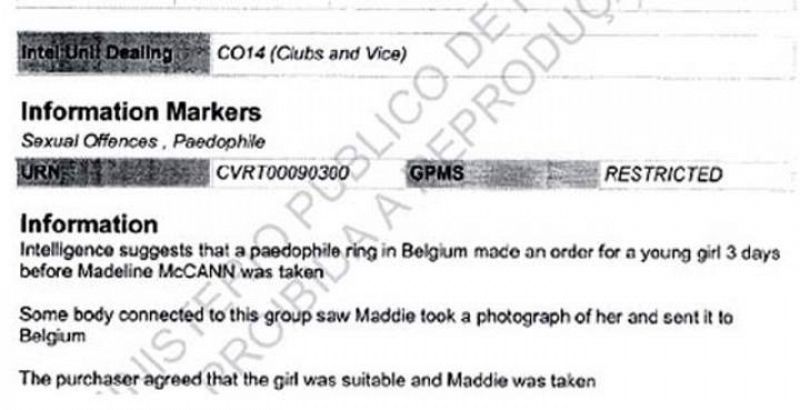 La policía británica puso a Portugal en la pista de una red pederasta en relación con el caso Maddie