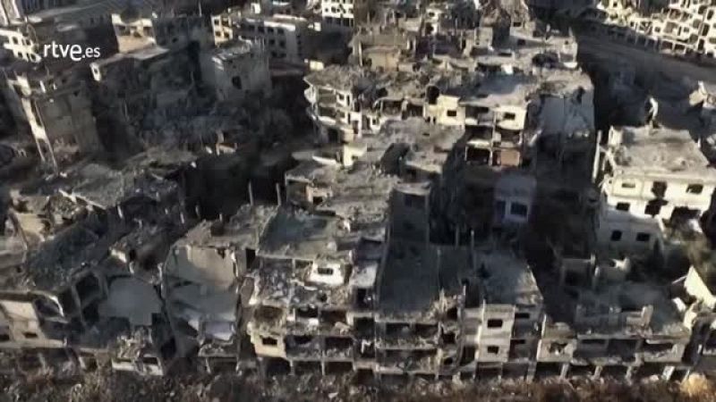 Un dron muestra la devastación en Homs tras cinco años de guerra en Siria
