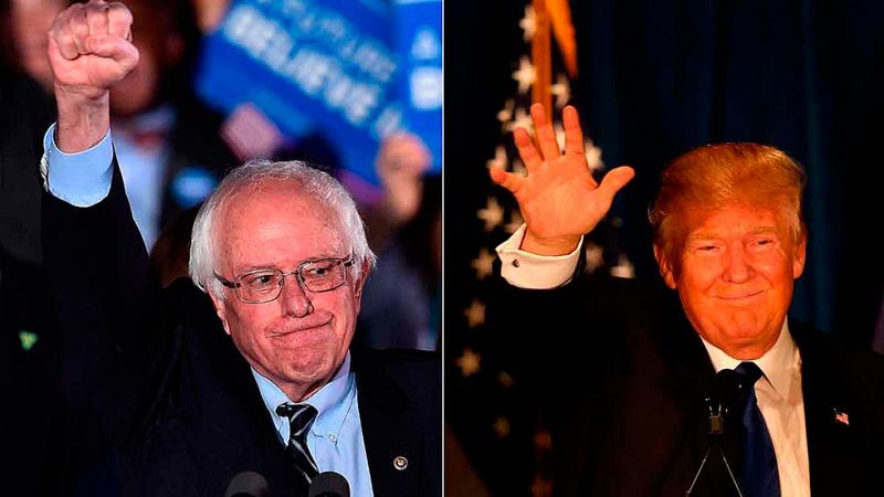 Sanders y Trump ganan con rotundidad las primarias de New Hampshire
