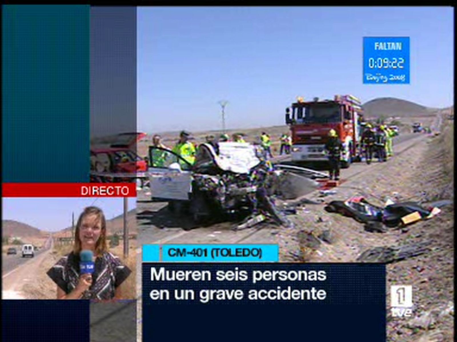 Seis personas mueren tras una colisión frontal en un accidente de tráfico en Toledo. Cinco eran miembros de una misma familia.