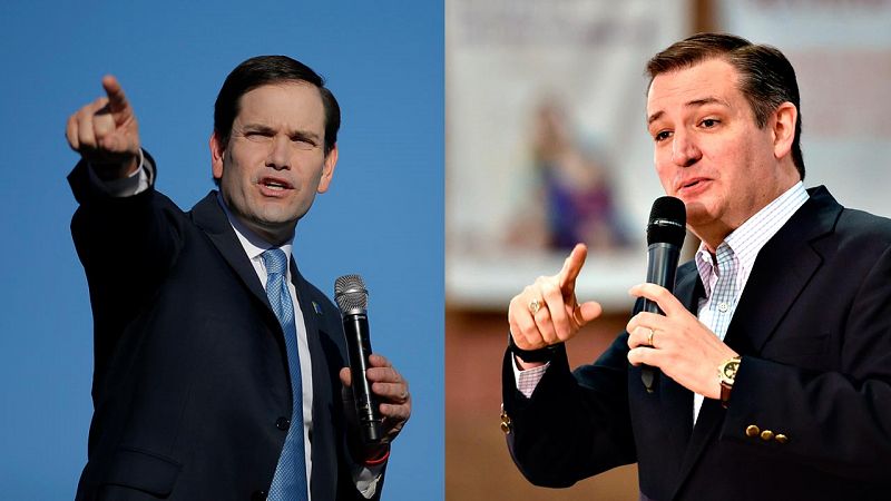 Rubio y Cruz luchan en los caucus de Nevada por convertirse en el rival del arrollador Trump