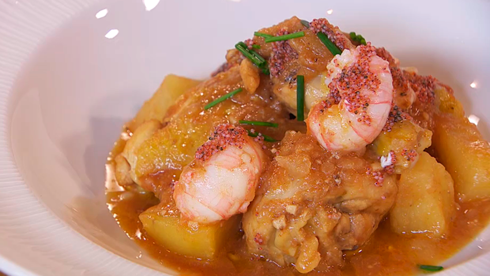 Receta de pollo con cigalas